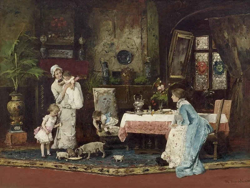 1844-Mihály Munkácsy - Due famiglie